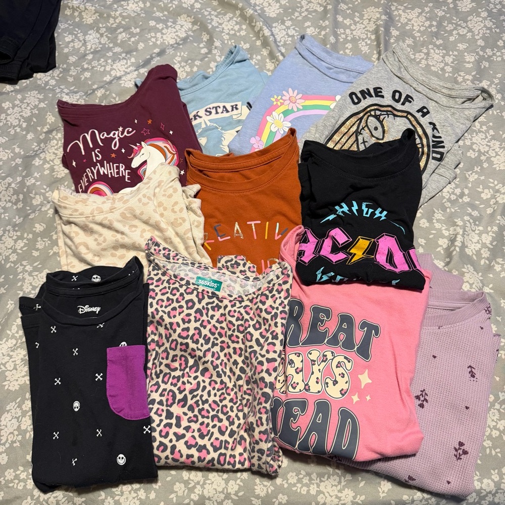 Girls size 7/8 tshirt and long sleeve bundle